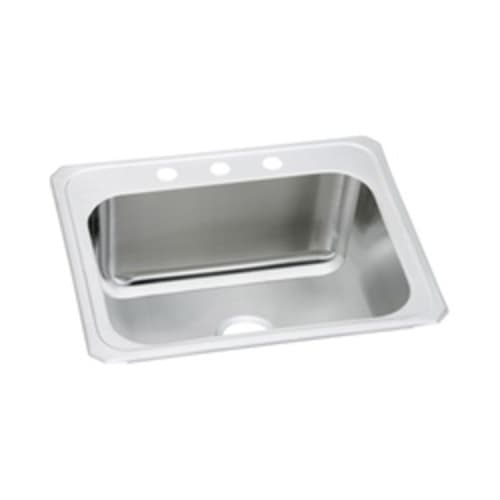 Elkay® DCR2522102 Pursuit™ Laundry Sink, Rectangular, 25 in W x 10-1/4 in D x 22 in H, Top Mount, Stainless Steel, Brushed Satin, Domestic