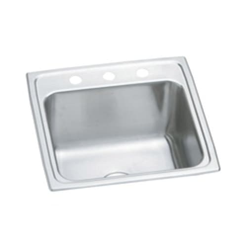 Elkay® DLR1919102 Gourmet Laundry Sink, Rectangular, 19-1/2 in W x 10-1/8 in D x 19 in H, Top Mount, Stainless Steel, Lustertone, Domestic