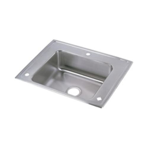 Elkay® DRKAD282250L Classroom Sink, Rectangle Shape, 22 in W x 5 in H, Top Mount, 304 Stainless Steel, Lustertone, Domestic