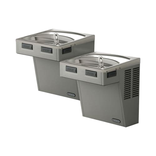 Elkay® EMABFTLVRDDLC Non-Filtered Barrier Free Bi-Level Cooler, Pushbar Operation, Non-Refrigerated Chilling, 3/8 in OD Tubing Connection, Domestic