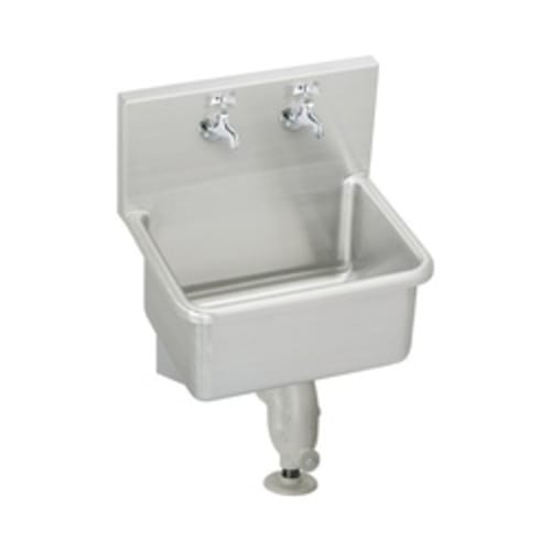 Elkay® ESS2118C Service Sink, Rectangle Shape, 17-1/2 in W x 12 in H, Wall Mount, 304 Stainless Steel, Buffed Satin