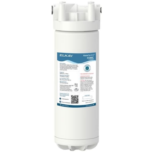 Elkay® EWF3000 WaterSentry® Collection Filter System Kit, 3-1/4 in L x 3-1/4 in W x 12-1/2 in H, Carbon/Polypropylene, Domestic