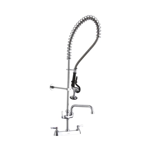 Elkay® LK843AF14C Traditional Foodservice Faucet, 1.5 gpm, 8 in Center, 2 Handles, Chrome Plated, Import, Commercial