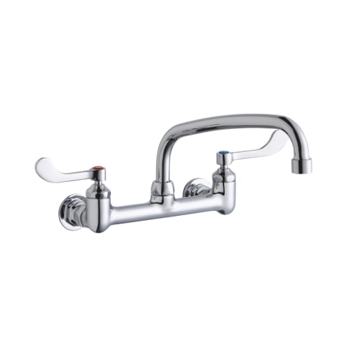 Elkay® LK940AT10T4H Food Service Faucet, 1.5 gpm, 8 in Center, 2 Handles, Chrome Plated, Import