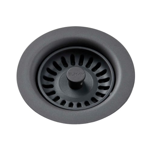Elkay® LKQS35GY Drain Fitting With Removable Basket Strainer and Rubber Stopper, For Use With 3-1/2 in Drain Opening Sink, Polymer, Dusk Gray, Import