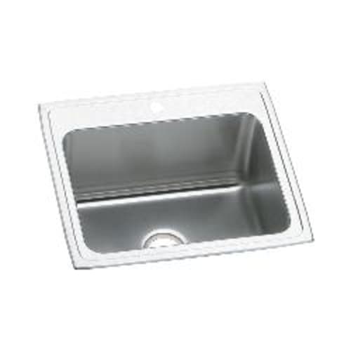 Elkay® PLA2522121 Pursuit™ Bathroom Sink, Rectangle Shape, 4 in Faucet Hole Spacing, 25 in W x 22 in D x 12-1/8 in H, Top Mount, Stainless Steel, Luster Highlighted Satin, Domestic