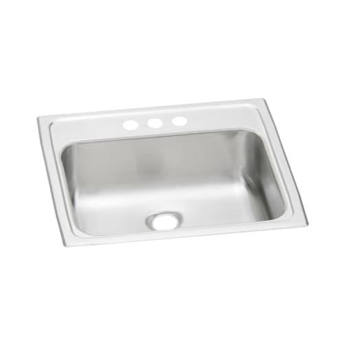 Elkay® PSLVR19172 Pacemaker Bathroom Sink, Rectangular, 4 in Faucet Hole Spacing, 19 in W x 17 in D x 6-1/8 in H, Top Mount, 304 Stainless Steel, Brilliant Satin, Domestic