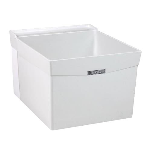 ELM® 18W UTILATUB® Single Bowl Laundry/Utility Tub, Rectangular, 20 in W x 24 in D x 34 in H, Wall Mount, Durastone®, White