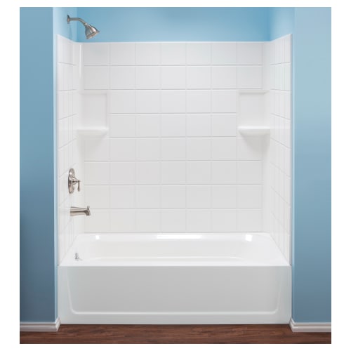 ELM® 670WHT Bathtub Wall, Topaz™, 59 in H, Fiberglass, Domestic