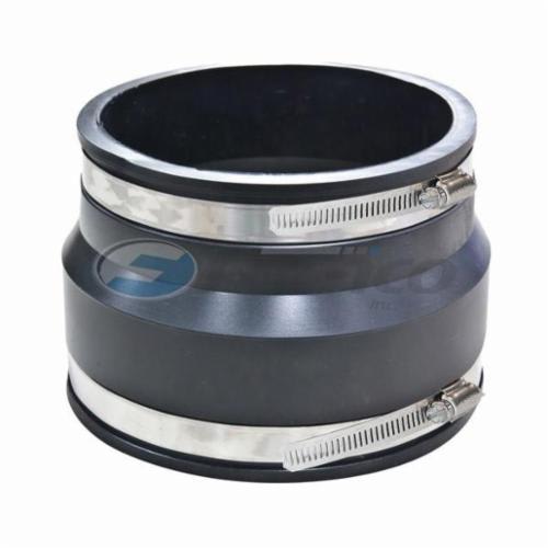Fernco® 1003-66 Flexible Pipe Coupling, 6 in Nominal, Clay x Ductile Iron/AC End Style, PVC, Domestic