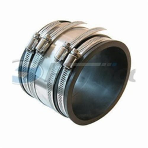 Fernco® 1056-32RC 1056RC Strong Back Flexible Pipe Coupling, 3 x 2 in Nominal, Cast Iron/Copper/Lead/Plastic/Steel End Style, PVC, Domestic
