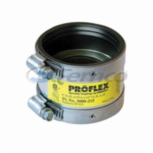 Fernco® PROFLEX® 3000-215 Shielded Pipe Coupling, 2 x 1-1/2 in, Cast Iron/Plastic/Steel, PVC, Domestic