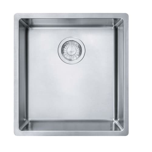 FRANKE CUX11015 Cube Kitchen Sink, Pearl, Square Shape, 15 in L x 16-1/8 in W x 9 in D Bowl, 16-1/2 in L x 17-3/4 in W, Undermount, 18 ga Stainless Steel