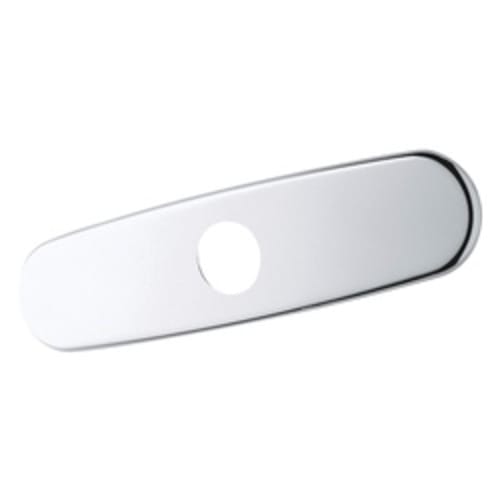 GROHE 07552000 Escutcheon, For Use With Centerset Kitchen, Bar, Lavatory and Bidet Faucet to Cover Unused Mounting Hole, 10 in L x 2-1/2 in W, Chrome Plated, Import