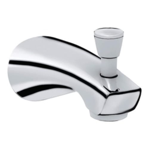GROHE 13190000 Arden Bath Spout With Diverter, 6-1/8 in L, 3/4 in FNPT Connection, Brass, Polished Chrome, Import