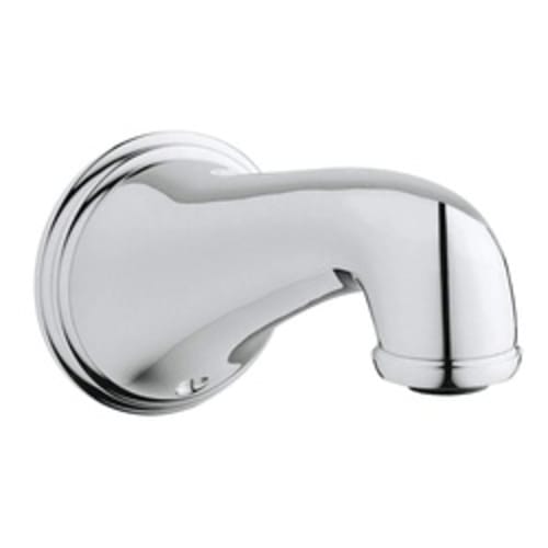 GROHE 13612000 Wall Mounted Tub Spout, 3/4 in Threaded Connection, 6 in Spout Reach, StarLight® Polished Chrome, Import
