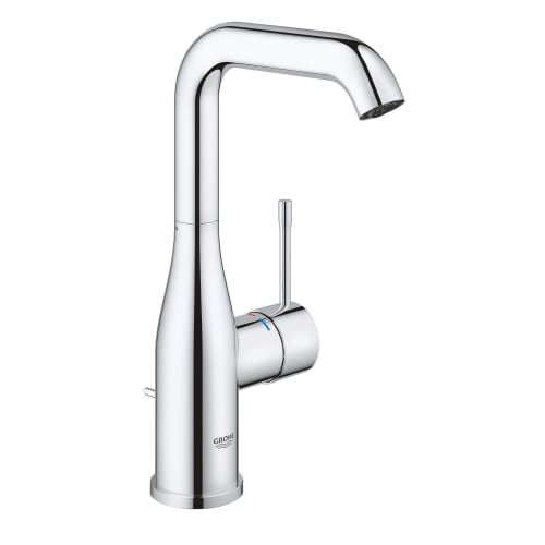 GROHE 2348600A Essence™ New L-Size Centerset Bathroom Faucet, 1.2 gpm Flow Rate, 8.313 in H Spout, 1 Handle, Pop-Up Drain, 1 Faucet Hole, StarLight® Polished Chrome, Function: Traditional