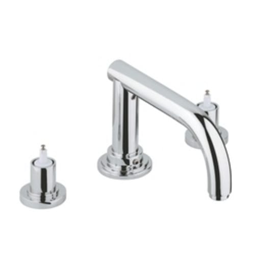 GROHE 25048000 Atrio® Roman Tub Faucet, 12.6 gpm Flow Rate, StarLight® Polished Chrome, 2 Handles, Function: Traditional, Import