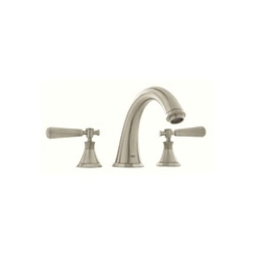 GROHE 25074EN0 Roman Tub Filler, Kensington®, 13.2 gpm Flow Rate, StarLight® Brushed Nickel, 2 Handles, Function: Traditional, Import