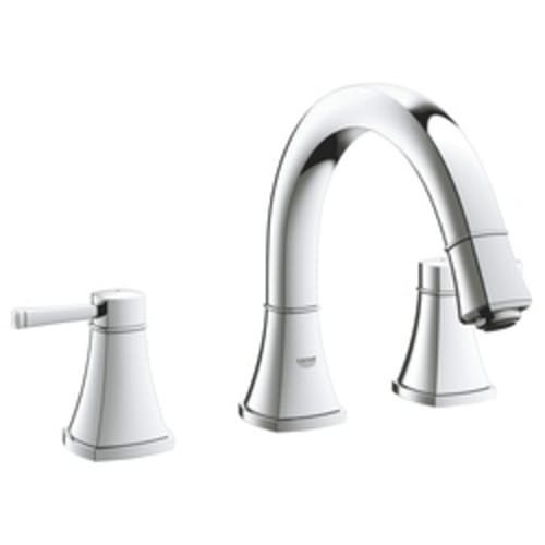GROHE 25154000 Roman Bathtub Faucet, Grandera™, 5.8 gpm Flow Rate, StarLight® Polished Chrome, 2 Handles, Function: Traditional, Import