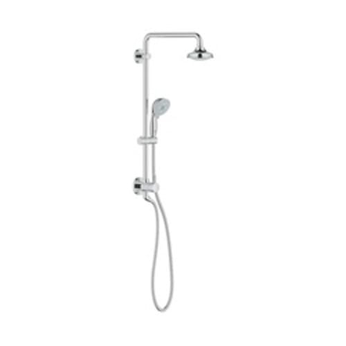 GROHE 26122000 Euphoria Rustic Retro-Fit Shower System With Ball Joint, 2.5 gpm, Full Spray, StarLight® Chrome Plated, Import