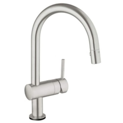 GROHE 31359DC1 Minta Touch Kitchen Faucet, 1.75 gpm Flow Rate, SuperSteel Infinity, 1 Handle, 1 Faucet Hole, Function: Traditional, Import, Residential