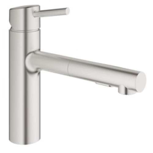 GROHE 31453DC1 Concetto Sink Mixer, 1.5 gpm, 1 Handle, SuperSteel, Import