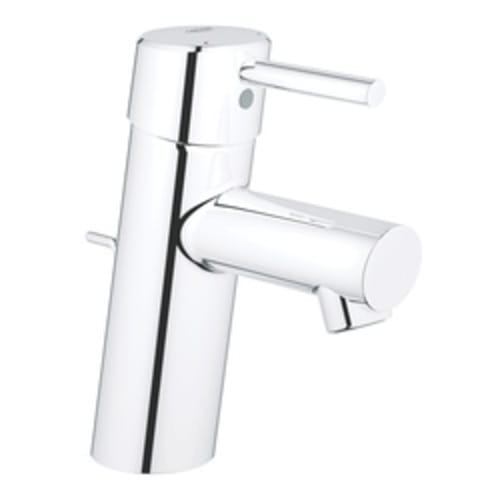 GROHE 3427000A Concetto Small Centerset Lavatory Faucet With Temperature Limiter, C gpm, 2-9/16 in H Spout, 1 Handle, Pop-Up Drain, 1 Faucet Hole, StarLight® Chrome, Import