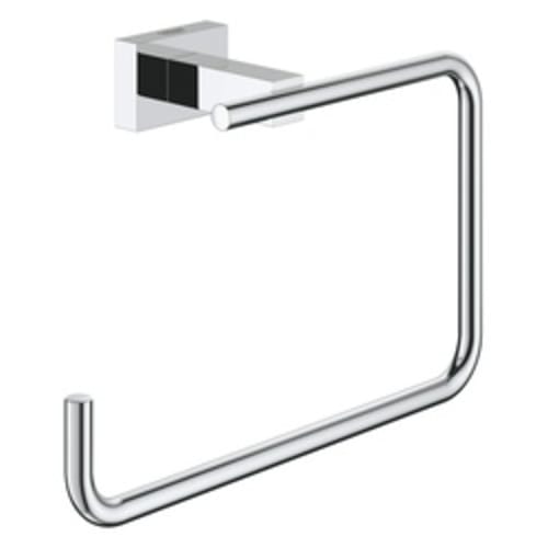 GROHE 40510001 Towel Ring, Essentials Cube, 2-5/16 in OAD x 4-13/16 in OAH, Metal, StarLight® Polished Chrome, Import