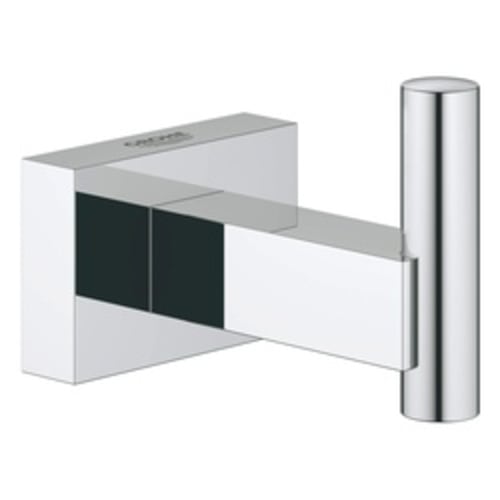 GROHE 40511001 Robe Hook, Essentials Cube, 1 Hooks, 2-11/16 in OAD x 1-15/16 in OAH, Metal, Import