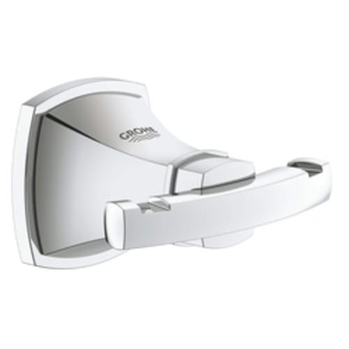 GROHE 40631000 Robe Hook, Grandera™, 2-5/16 in L x 1-3/4 in H, 2 Hooks, Import