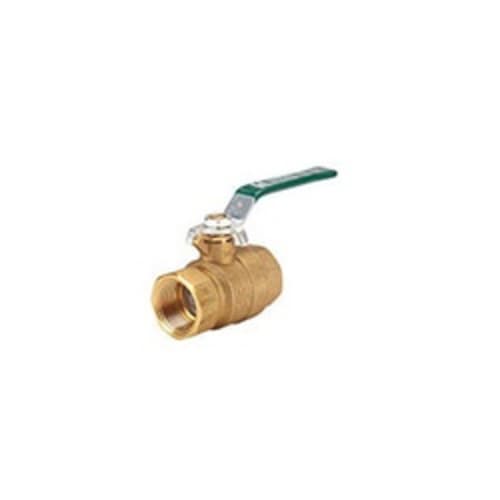 Hammond Valve 8901010112 2-Piece Ball Valve With Handle, 1-1/2 in Nominal, NPT End Style, Forged Brass Body, Full Port, PTFE Softgoods
