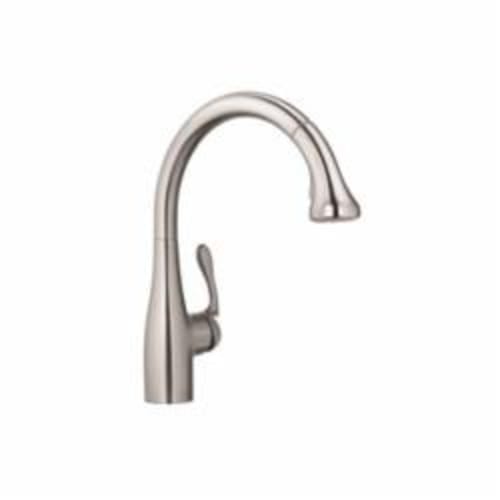 Hansgrohe 04066860 Allegro E Gourmet Pull-Down Kitchen Faucet, 1.75 gpm Flow Rate, Steel Optik, 1 Handles, 1 Faucet Holes, Function: Traditional, Residential