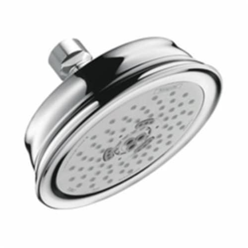 Hansgrohe 04070000 Croma C 100 3-Jet Shower Head, (3) Full/Pulsating Massage/Intense Turbo Spray, 2.5 gpm Maximum, Wall Mount, Domestic