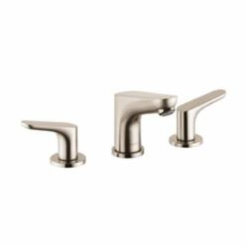 Hansgrohe 04369820 Widespread Bathroom Faucet, Focus E, Commercial, 1.5 gpm Flow Rate, 3-5/8 in H Spout, 8 in Center, Brushed Nickel, 2 Handles, Pop-Up Drain