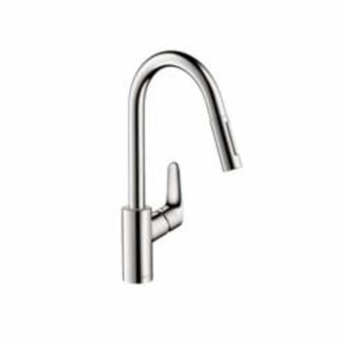 Hansgrohe 04505000 Focus Pull Down Kitchen Faucet, 1.75 gpm Flow Rate, Polished Chrome, 1 Handles, 1 Faucet Holes, Residential