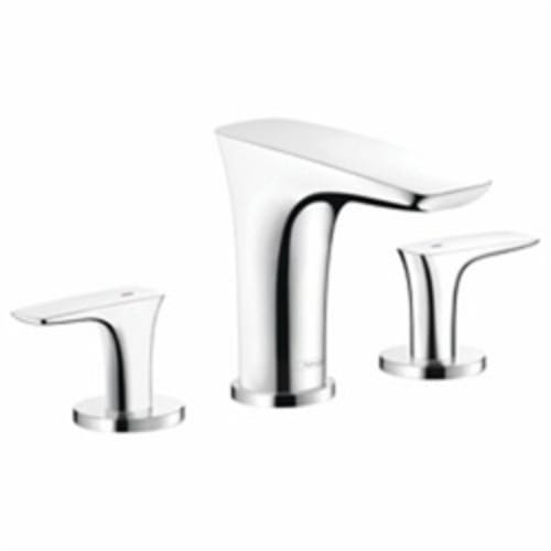 Hansgrohe 15073001 Widespread Bathroom Faucet, PuraVida 110, Commercial, 1.2 gpm Flow Rate, 4 in H Spout, 8 in Center, Polished Chrome, 2 Handles, Import