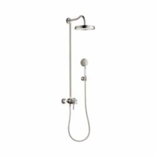 AXOR 16570831 Shower Pipe, Montreux, 10 in Dia 1 Shower Head, 2.5 gpm, Rain Spray, Polished Nickel