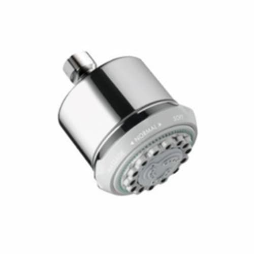 Hansgrohe 28496001 Clubmaster 3-Jet Shower Head, 2.5 gpm, 3 Sprays, Wall Mount, 3-5/8 in Dia x 4-5/8 in H Head