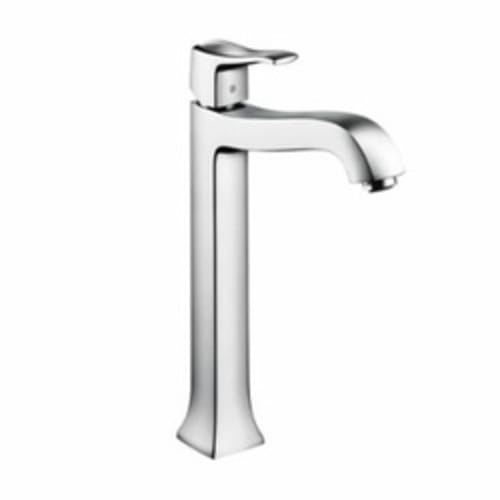 Hansgrohe 31078001 Metris C Tall Bathroom Faucet, Commercial, 1.2 gpm Flow Rate, 9-3/4 in H Spout, 1 Handles, Pop-Up Drain, 1 Faucet Holes, Polished Chrome, Function: Traditional