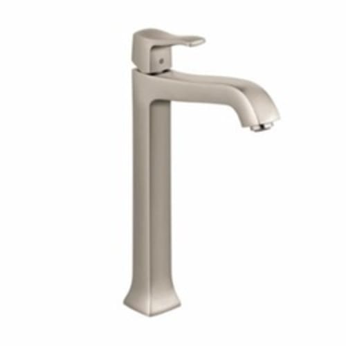 Hansgrohe 31078821 Tall Bathroom Faucet, Metris C, Commercial, 1.2 gpm Flow Rate, 9-3/4 in H Spout, 1 Handles, Pop-Up Drain, 1 Faucet Holes, Brushed Nickel, Function: Traditional