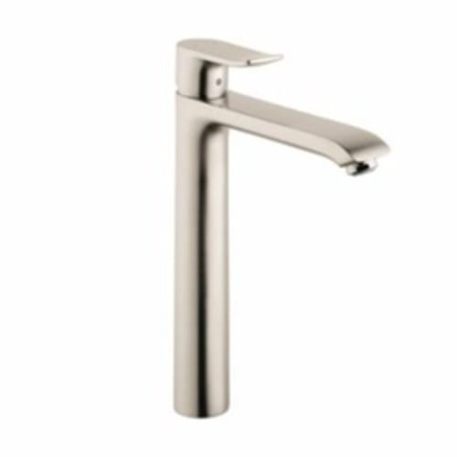 Hansgrohe 31082821 Metris 260 High Riser Bathroom Faucet, Commercial, 1.5 gpm Flow Rate, 10 in H Spout, 1 Handles, Pop-Up Drain, 1 Faucet Holes, Brushed Nickel, Function: Traditional