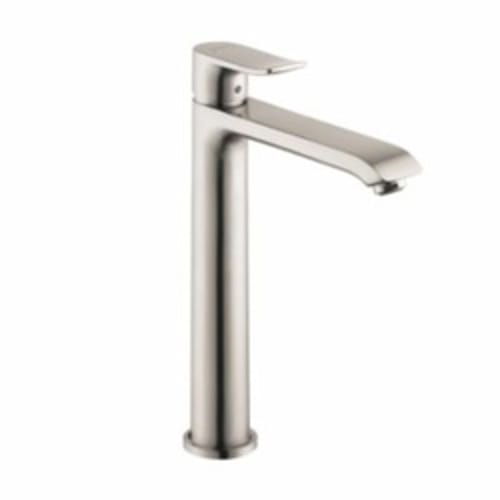 Hansgrohe 31183821 Metris 200 Bathroom Faucet, Commercial, 1.5 gpm Flow Rate, 7-5/8 in H Spout, 1 Handles, Pop-Up Drain, 1 Faucet Holes, Brushed Nickel, Function: Traditional