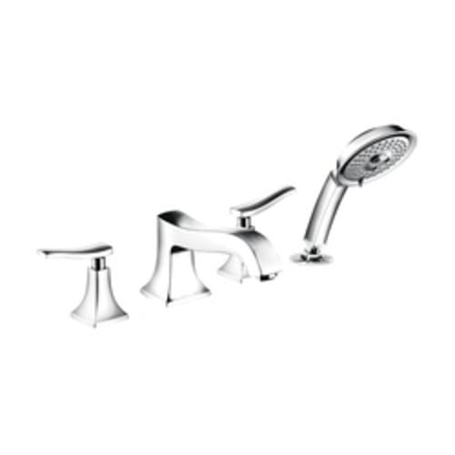 Hansgrohe 31314001 Roman Tub Trim Set, Metris C, Commercial, 5 gpm Flow Rate, Polished Chrome, 2 Handles, Function: Traditional, Import