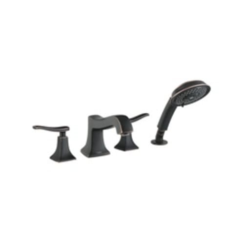 Hansgrohe 31314921 Roman Tub Filler Trim Set, Metris C, 5 gpm Flow Rate, 10 in Center, Rubbed Bronze, 2 Handles, Function: Traditional