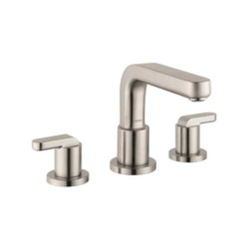 Hansgrohe 31438821 Roman Tub Trim Set, Metris S, 5.8 gpm Flow Rate, 8-5/8 in Center, Brushed Nickel, 2 Handles, Function: Traditional