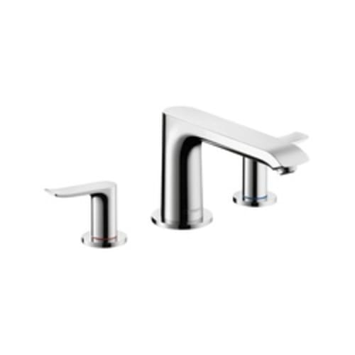 Hansgrohe 31440001 Roman Tub Trim Set, Metris E, 10 gpm Flow Rate, 5 in Center, Polished Chrome, 2 Handles, Function: Traditional, Import