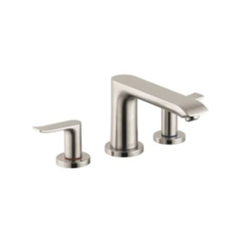 Hansgrohe 31440821 Roman Tub Trim Set, Metris E, 10 gpm Flow Rate, 5 in Center, Brushed Nickel, 2 Handles, Function: Traditional, Import