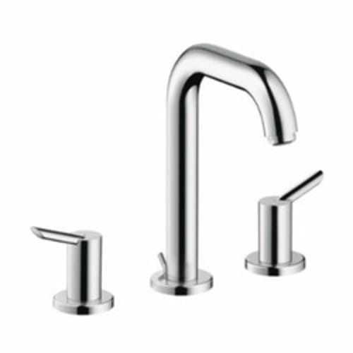 Hansgrohe 31730001 Widespread Bathroom Faucet, Focus S, Commercial, 1.5 gpm Flow Rate, 5-3/8 in H Spout, 8 in Center, Polished Chrome, 2 Handles, Pop-Up Drain