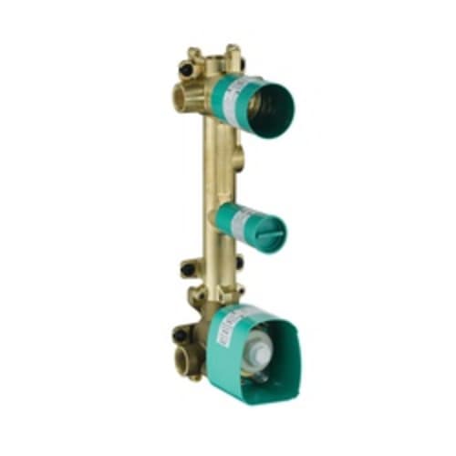 AXOR 36701181 Citterio E 2-Function Thermostatic Rough Module, G 3/4 NPT Inlet x G 3/4 NPT Outlet, Brass Body, Import